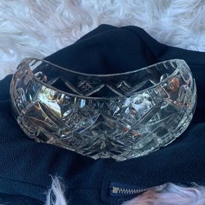Vintage LEAD CRYSTAL BEAN SHAPED CUT BOWL/VASE Over 3lbs